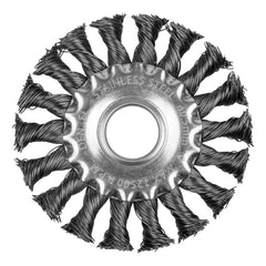 Escova Circular 100mm Furo 7/8'' (22mm) Fios 0,5mm Aço Inox Denzel Desbaste Limpeza