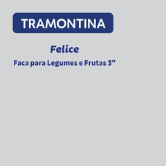 Faca Para Legumes E Frutas Tramontina Felice 3 Polegadas Aço Inox Fio Microsserrilhado Azul