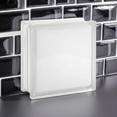 Tijolo de Vidro 19 x 19 x 8 CM Branco Jateado 10 Unidades  Tradestar