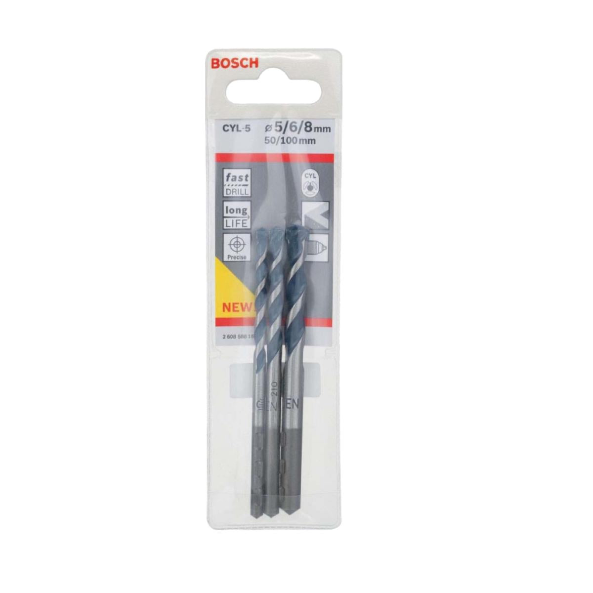 Jogo De 3 Brocas Para Concreto Cyl-5 Ø5-6-8 mm Bosch