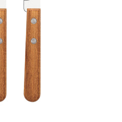 Conjunto De Facas Tramontina Dynamic 03 Peças Aço Inox E Madeira Para Churrasco E Frutas Original