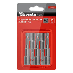 Soquete Magnético Para Parafusadeira 5/16'' L 65mm 5 Peças Aço CrV MTX 1175655