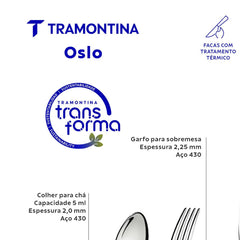 Faqueiro 101 Peças Aço Inox Oslo Tramontina Alto Brilho Com Facas De Mesa