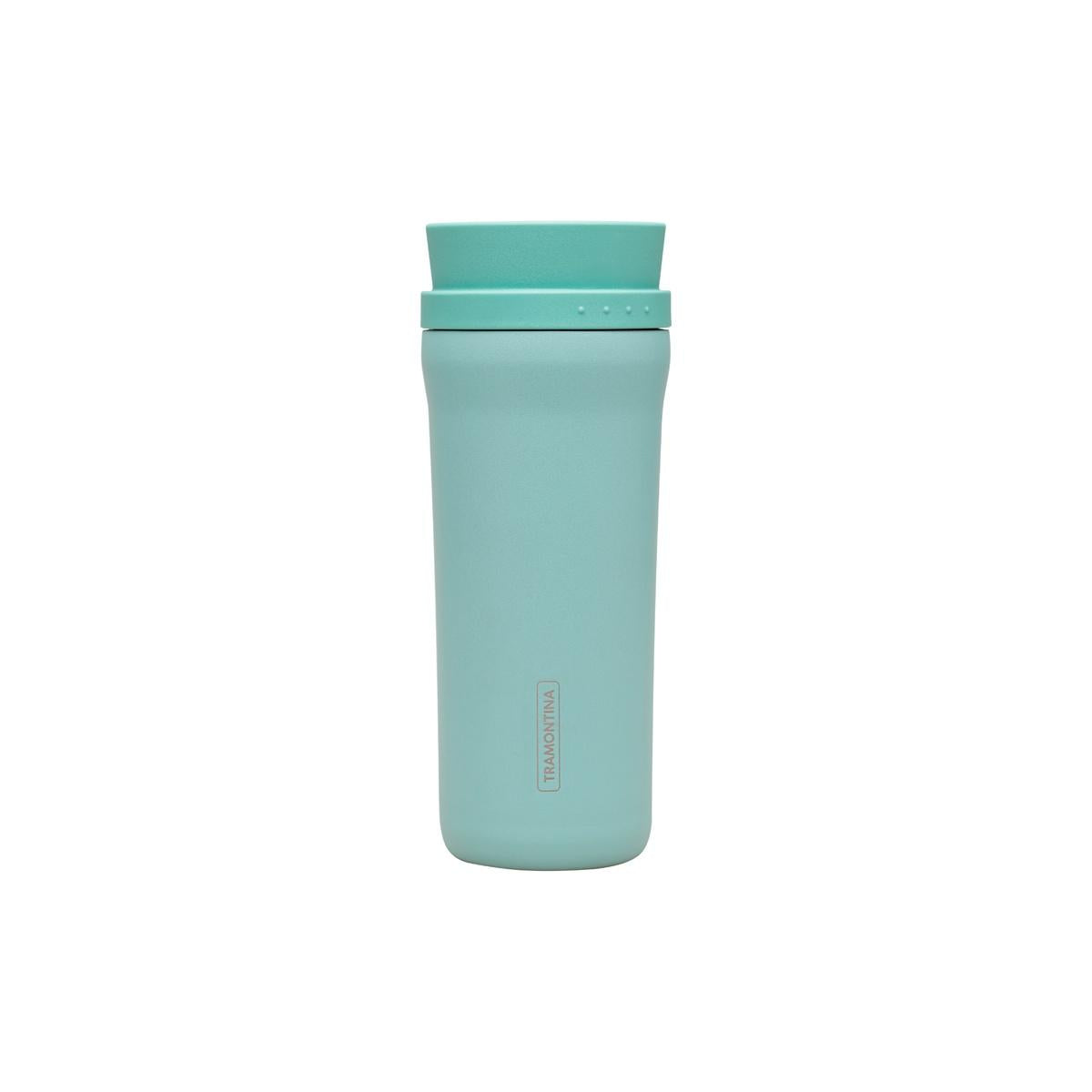 Copo Térmico Tramontina 460 ml Aço Inox Verde Bocal 360° Parede Dupla