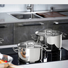 Caçarola Tramontina Brava Rasa Aço Inox Fundo Triplo 20 Cm 2,9 L Tampa Plana Indução Forno 260°C
