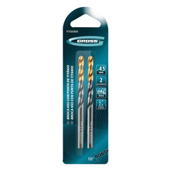 Broca Aço Rápido Nitreto Titânio 4,5mm 2pcs Profissional Metal Gross Golden Tip