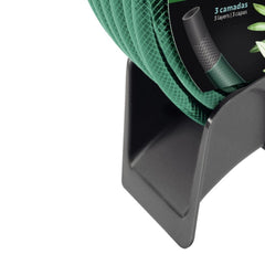 Mangueira Flex Verde PVC 3 Camadas 15 M Engate Rosqueado Esguicho Suporte Mural Tramontina