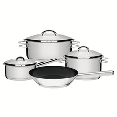 Jogo De Panelas Tramontina Solar Aço Inox Fundo Triplo 4 Peças Indução E Forno 260°C