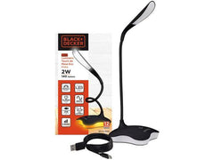 Luminaria de Mesa ECO 2W 6000K Touch Preta USB Black+Decker