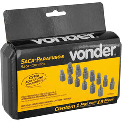 Jogo Bits Saca Parafuso 1/8''-1/2'' 13Pcs CrMo Vonder