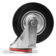 Rodízio Borracha Preto Giratório 1.5/16Pol 160mm 135kg MTX 6871755 Suporte Plataforma