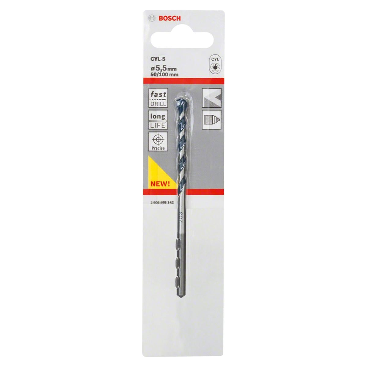 Broca Para Concreto Bosch Cyl-5 Ø5,5 X 50 X 100 mm