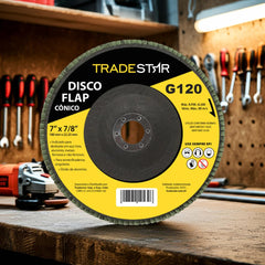 Disco Flap 115 mm G120 Fibra Conico Aço Tradestar