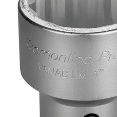 Soquete Estriado Aço Cromo Vanádio 2'' Encaixe 1'' Tramontina PRO Resistente