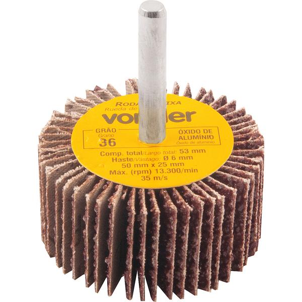 Roda de Lixa 50x25mm com Haste G36 Vonder