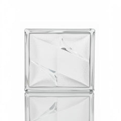 Tijolo de Vidro 19 x 19 x 8 cm Estrela Dupla Fosca Incolor 06 Unidades Tradestar