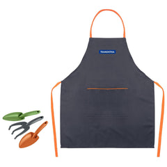 Conjunto para Jardinagem 4 Peças Avental Cinza e Laranja Poliéster Polipropileno Tramontina