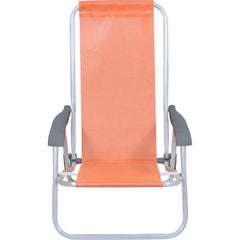 Cadeira Lazy Reclinável 4 Posições Alumínio Laranja Bel