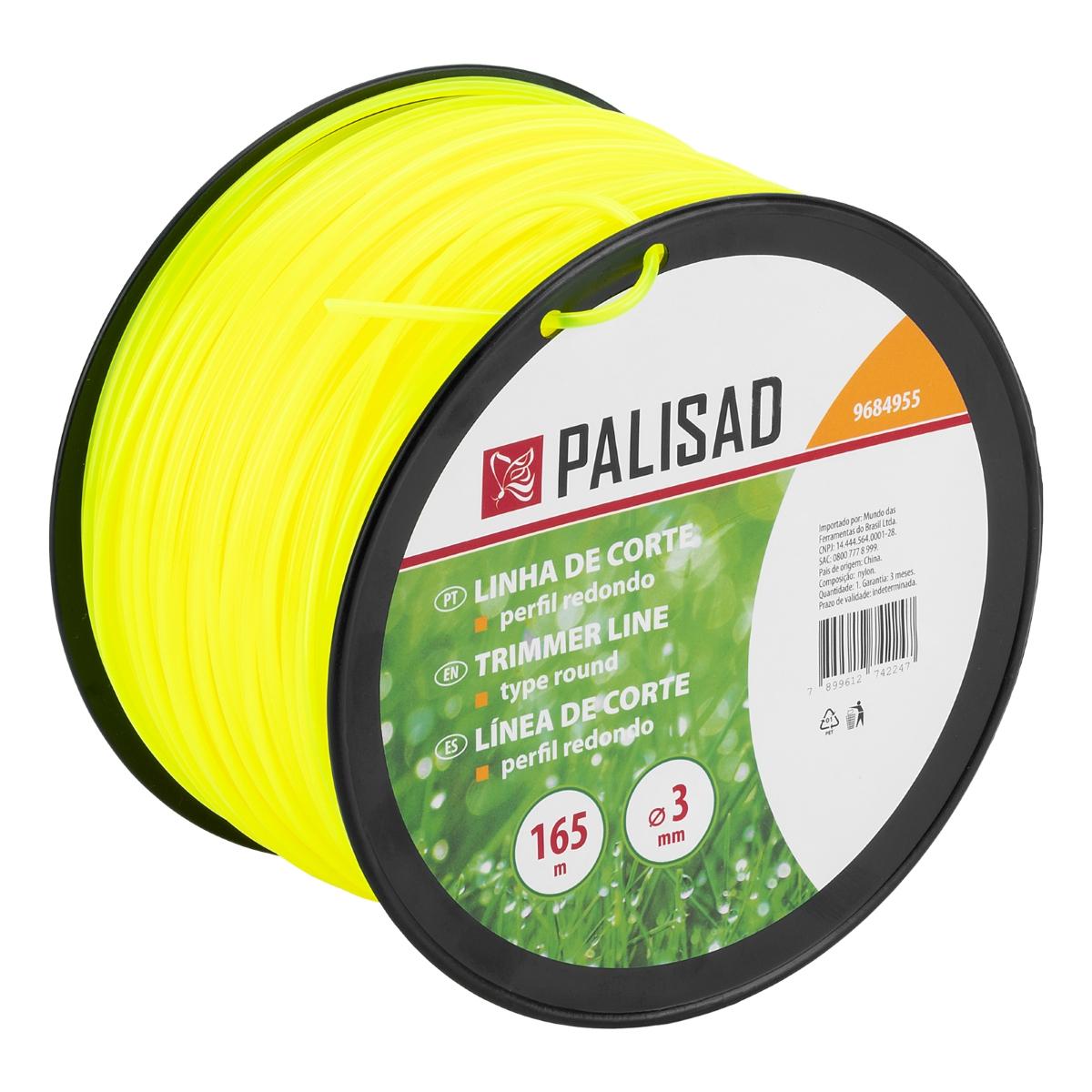 Fio Nylon Roçadeira Redondo 3mm 165m Palisad Alta Resistência