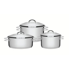 Jogo De Panelas Tramontina Solar Aço Inox Fundo Triplo 3 Peças Indução