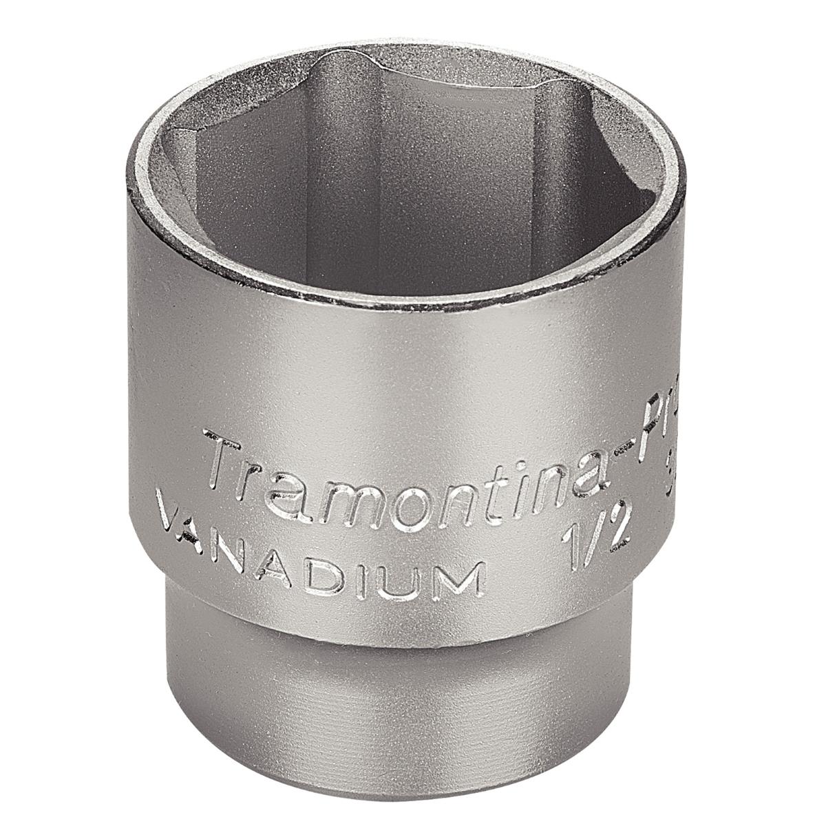 Soquete Sextavado 34mm 1/2'' Aço Cromo Vanádio Cromado DIN 3124 Tramontina PRO