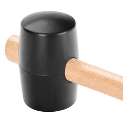 Martelo De Borracha Preta 680g Cabo Madeira Dureza 80 Shore Sparta Ajuste Preciso