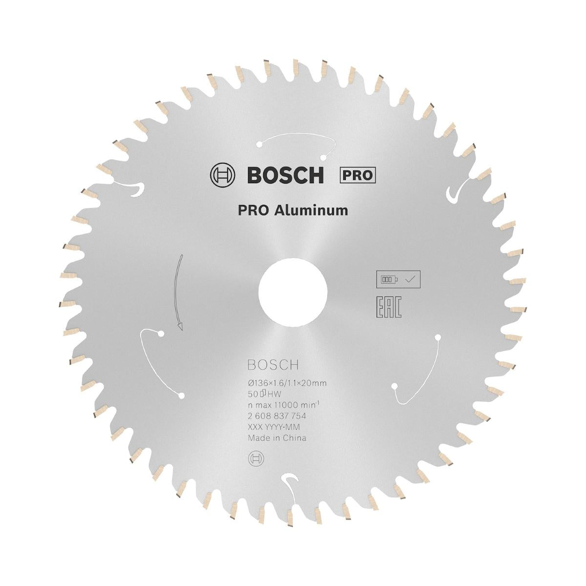 Disco Serra Circular Bosch Pro Aluminium Cordless 136mm 50D