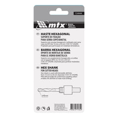 Haste Sextavada Serra Copo Bimetal 30mm Aço 45 5/8'' MTX 724949 Broca Guia