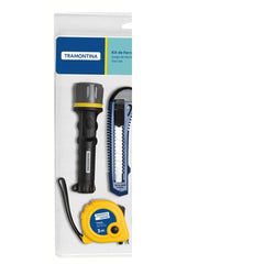Kit Ferramentas Tramontina 7 Peças Trena Lanterna Estilete Chaves de Fenda para Reparos