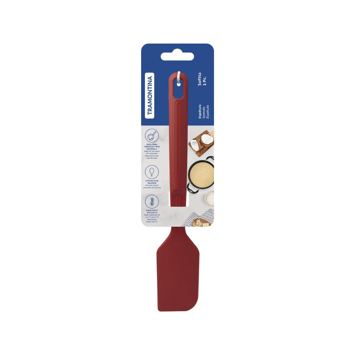 Espátula Tramontina Softta Silicone 210 Graus Resistente Térmica Antiaderente Vermelha Original