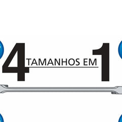 Chave Com Catraca 4 Bocas 9/16''x5/8''x11/16''x3/4'' 72 Dentes Tramontina PRO