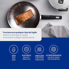 Frigideira Tramontina Grano Baquelite Aço Inox Corpo Triplo 26 cm 2,2 L Compatível Com Indução