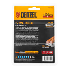 Escova Circular Polimento Inox 100mm Haste 1/4 (6mm) Fios 0,3mm Remoção Rebarbas
