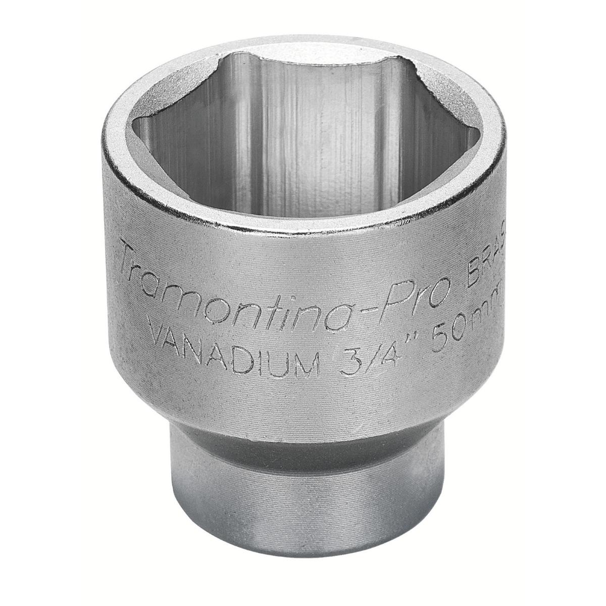 Soquete Sextavado 19mm 3/4'' Aço Cromo Vanádio Forjado Perfil Hyper Drive Tramontina PRO