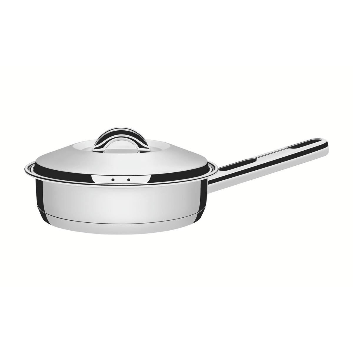 Frigideira Em Aço Inox 24 Cm 3,3 L Fundo Triplo Com Tampa Tramontina Solar