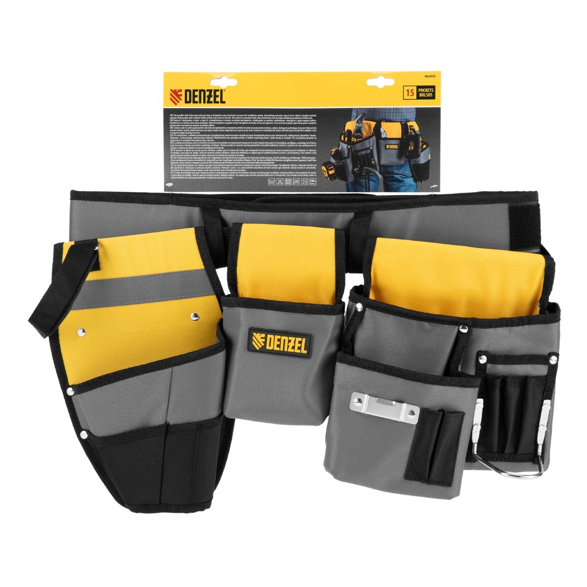Cinto Porta Ferramentas 14 Bolsos 12kg 4 Litros Cintura Profissional Denzel