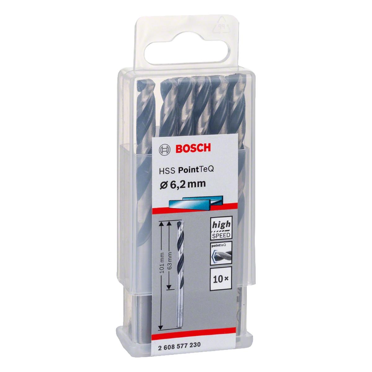 Broca Metal Bosch Aço Rápido Hss-Pointteq 6,2mm 10 Peças