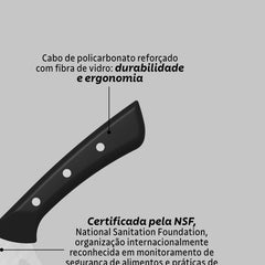 Faca Santoku Tramontina Solutta 7 Polegadas Aço Inox Cabo Policarbonato Fibra De Vidro Profissional