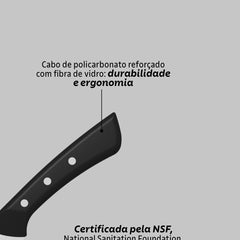 Faca Utility Tramontina Solutta 15 Cm Aço Inox Cabo Policarbonato Fibra De Vidro Certificada NSF