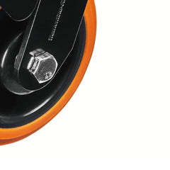 Rodízio Articulado 150x50mm Aço Carbono Preto Laranja Trava 1 Ano Garantia Tramontina PRO