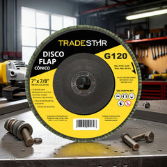 Disco Flap 180 mm G120 Fibra Cônico Aço Tradestar