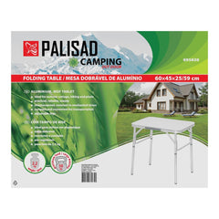 Mesa Dobrável Alumínio Tampo MDF 60x45cm Altura Ajustável 25/59cm Camping Palisad