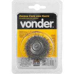 Escova Copo 2'' Haste 1/4'' 4500Rpm Aço Inox Ondulado Vonder 6325000002