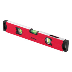 Nível Alumínio Reforçado 3 Bolhas + Espelho 400mm 16pol MTX 347049 Precisão ±0.5mm/m