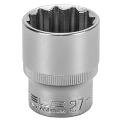 Soquete Estriado 1/2'' 27mm Aço CrV 12 Lados Stels