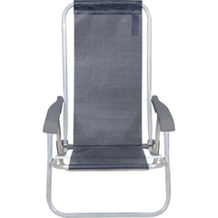 Cadeira Lazy Reclinável 4 Posições Alumínio Azul Marinho Bel