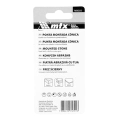 Ponta Montada Cônica Longa 10x19mm Haste 3mm F80 MTX 7600255 Limpeza e Remoção de Rebarbas