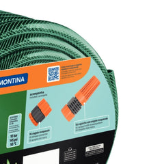 Mangueira Flex Verde PVC 3 Camadas 15 M Engate Rosqueado Esguicho Suporte Mural Tramontina