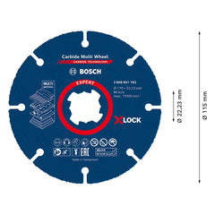Disco Corte Bosch Carbide Multi Wheel X-Lock 115X22,23mm