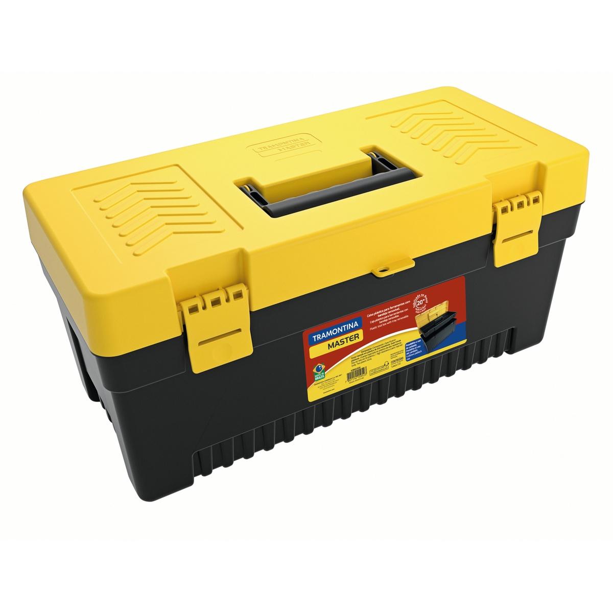 Caixa Plástica Para Ferramentas 20'' Tramontina Master Com Bandeja Removível 12kg